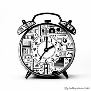 Abstract Alarm Clock Coloring Pages for Artists 1