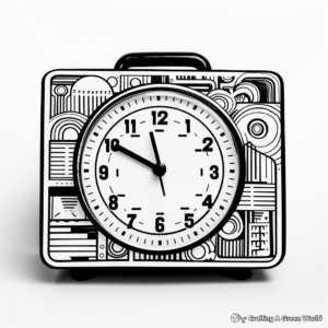 Abstract Alarm Clock Coloring Pages for Artists 2
