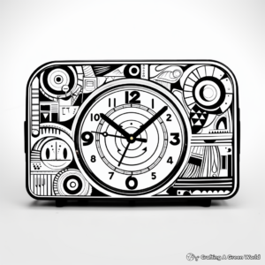 Abstract Alarm Clock Coloring Pages for Artists 4