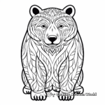 Abstract Art of Black Bear Coloring Pages for Artists 2