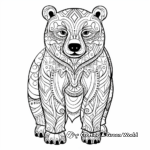 Abstract Art of Black Bear Coloring Pages for Artists 4