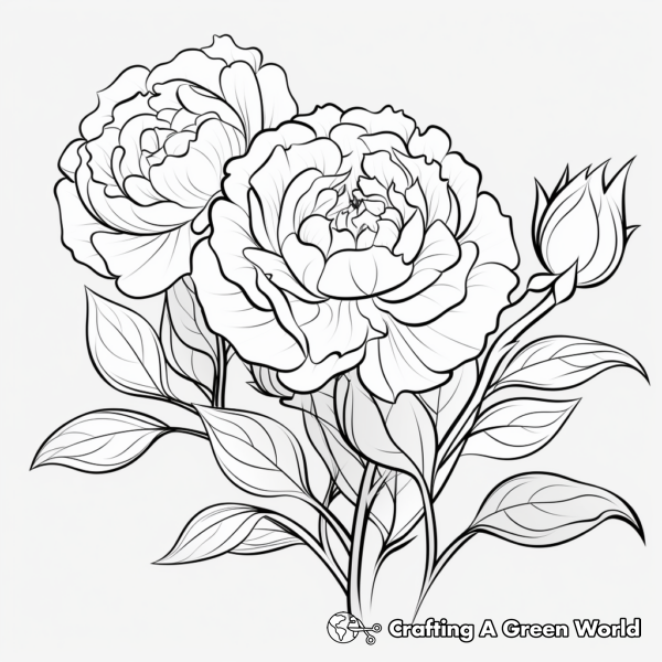 Peony Coloring Pages - Free &amp; Printable!