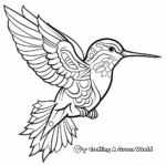 Abstract Art Ruby Throated Hummingbird Coloring Sheets 1