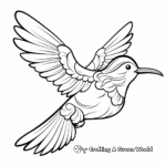 Abstract Art Ruby Throated Hummingbird Coloring Sheets 2