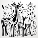 Abstract Art Style Browning Buck Coloring Pages 4