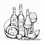 Abstract Artistic Wine Bottle & Glass Coloring Pages 2