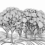 Abstract Autumn Trees Adult Coloring Pages 1