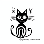 Abstract Black Cat Coloring Pages for Artists 1