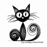 Abstract Black Cat Coloring Pages for Artists 3