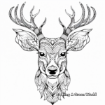 Abstract Deer Head Coloring Pages for Artists 4