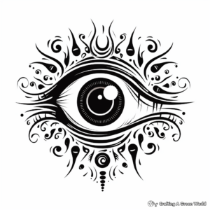 Abstract Evil Eye Coloring Pages for Art Lovers 2