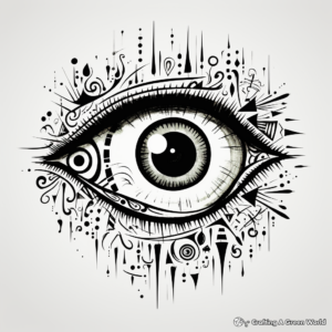 Abstract Evil Eye Coloring Pages for Art Lovers 4