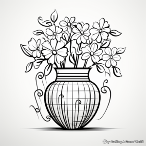 Abstract Flower Vase Coloring Pages for Creative Minds 3