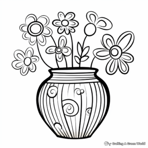 Abstract Flower Vase Coloring Pages for Creative Minds 4