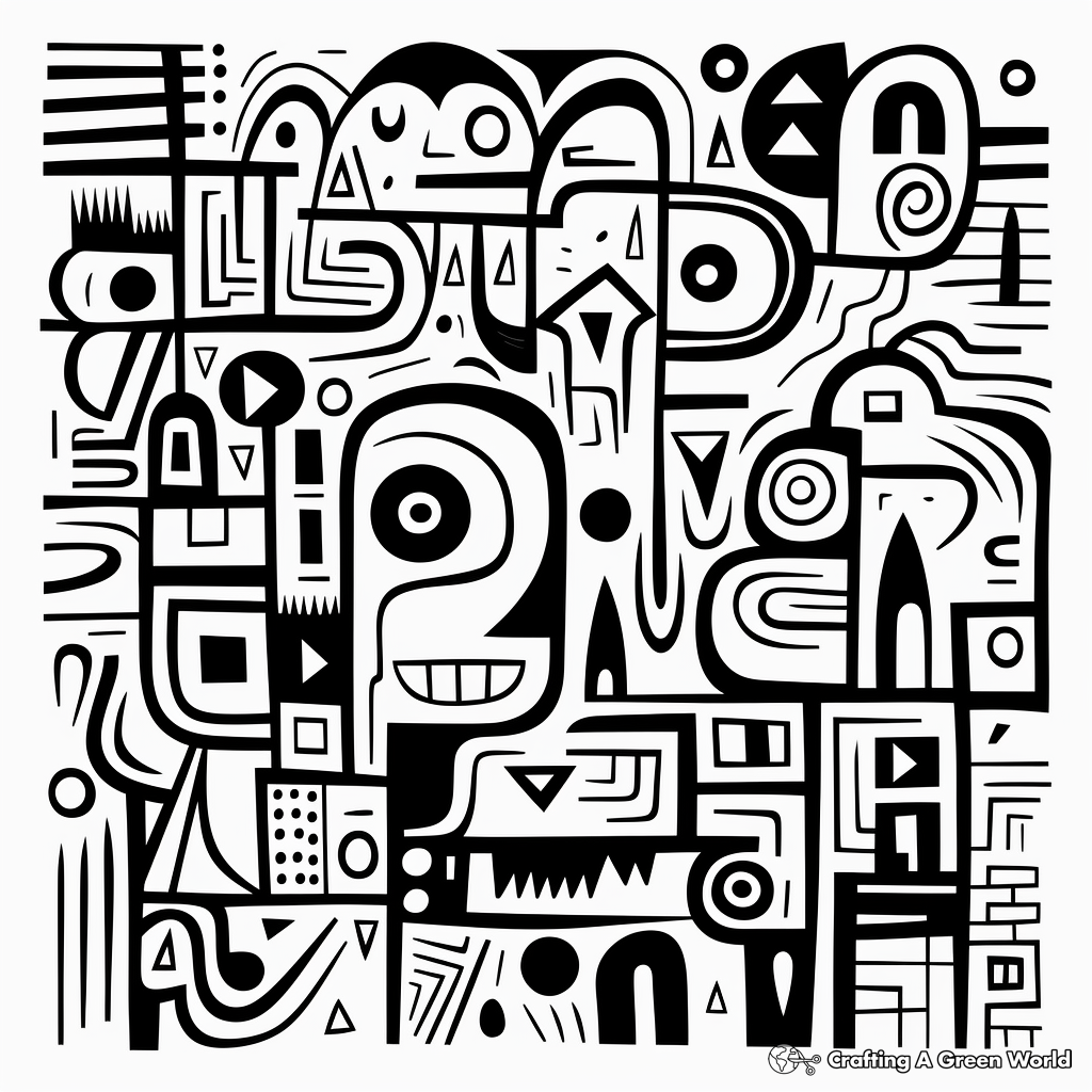 Abstract Friday Mood Coloring Pages for Artists 1