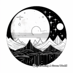 Abstract Geometric Full Moon Coloring Pages 4