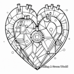Abstract Heart Geometry Coloring Pages 2