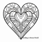 Abstract Heart Geometry Coloring Pages 3