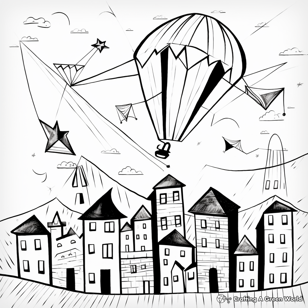 Abstract Kite Coloring Pages for Artists 1