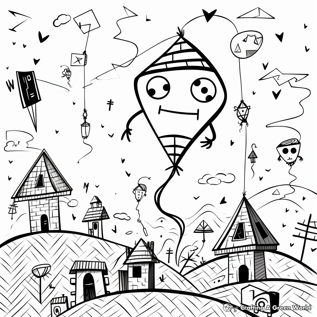 Abstract Kite Coloring Pages for Artists 3