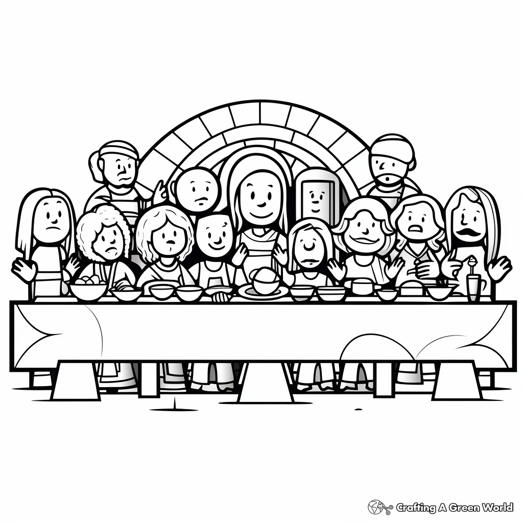 Abstract Last Supper Coloring Pages for Artists 1