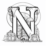 Abstract Letter N Coloring Pages for Adults 4