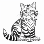 Abstract Maine Coon Cat Coloring Pages 2
