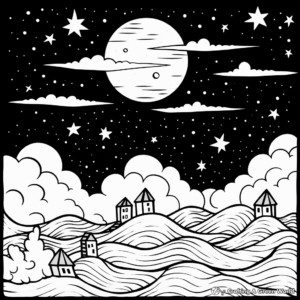 Abstract Night Sky Coloring Pages for Artists 4