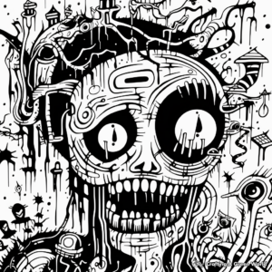 Abstract Nightmare Coloring Pages for Artists 1