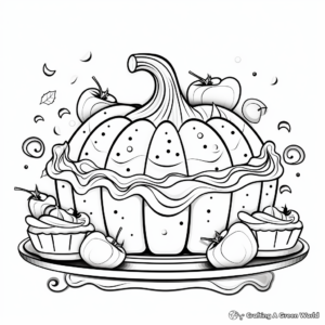 Abstract Pumpkin Pie Coloring Pages for Artists 1