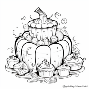 Abstract Pumpkin Pie Coloring Pages for Artists 3
