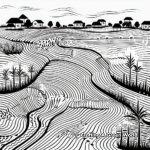 Abstract Rice Field Coloring Pages for Artists 2