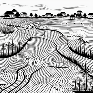 Abstract Rice Field Coloring Pages for Artists 2