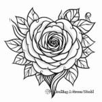 Abstract Rose Heart Coloring Pages for Artists 1