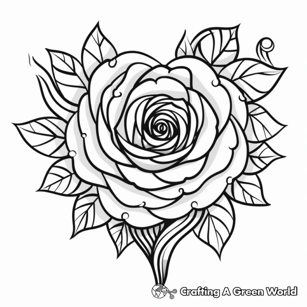 Rose Heart Coloring Pages - Free &amp; Printable!