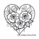 Abstract Rose Heart Coloring Pages for Artists 2