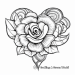 Abstract Rose Heart Coloring Pages for Artists 4