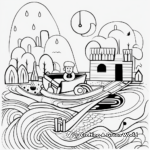 Abstract Rowboat Design Coloring Pages for Creatives 3