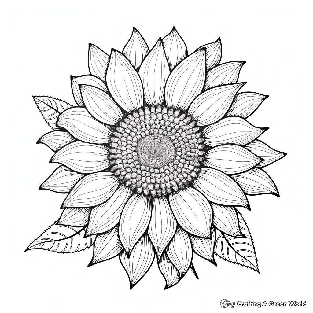 Abstract Sunflower Coloring Pages for Creativity 2