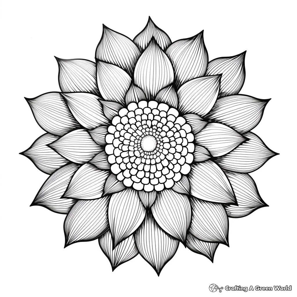 Abstract Sunflower Coloring Pages for Creativity 3