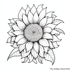 Abstract Sunflower Coloring Pages for Creativity 4