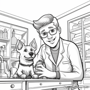 Abstract Vet Tech Coloring Pages for Artists 1