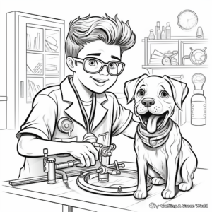 Abstract Vet Tech Coloring Pages for Artists 3