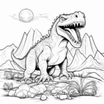 Abstract Volcanic Eruption and Dinosaur Coloring Pages 2