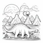 Abstract Volcanic Eruption and Dinosaur Coloring Pages 4