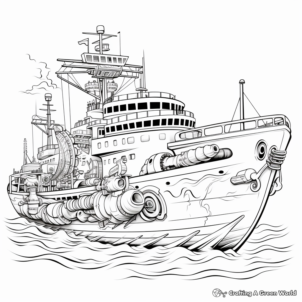 Abstract Warship Coloring Pages for Artists 4