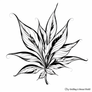Abstract Weed Leaf Coloring Pages for Artists 3