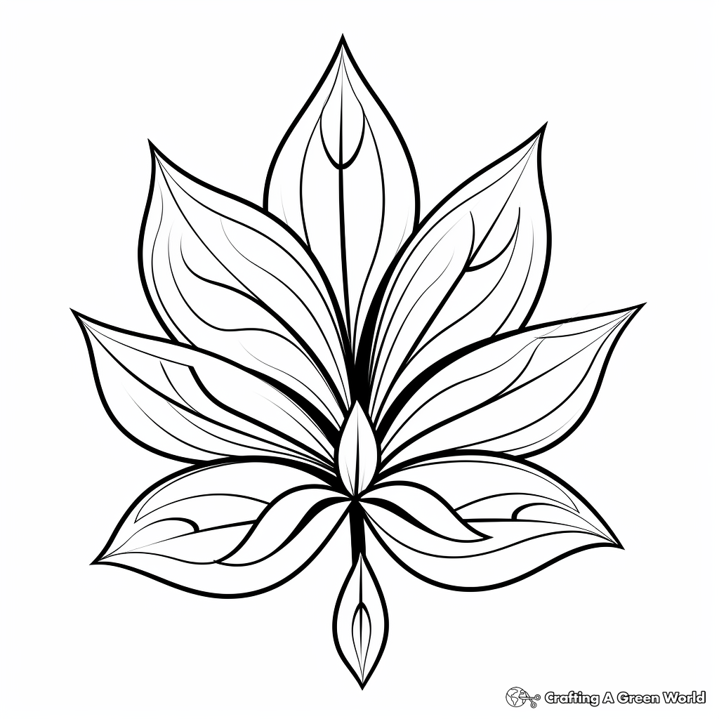 Abstract Weed Leaf Coloring Pages for Artists 4