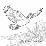 Action-Oriented Flying Wood Duck Coloring Pages 1