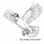 Action-Oriented Flying Wood Duck Coloring Pages 4